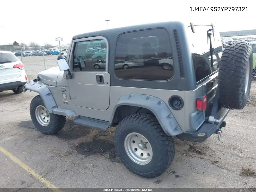 1J4FA49S2YP797321 2000 Jeep Wrangler Sport