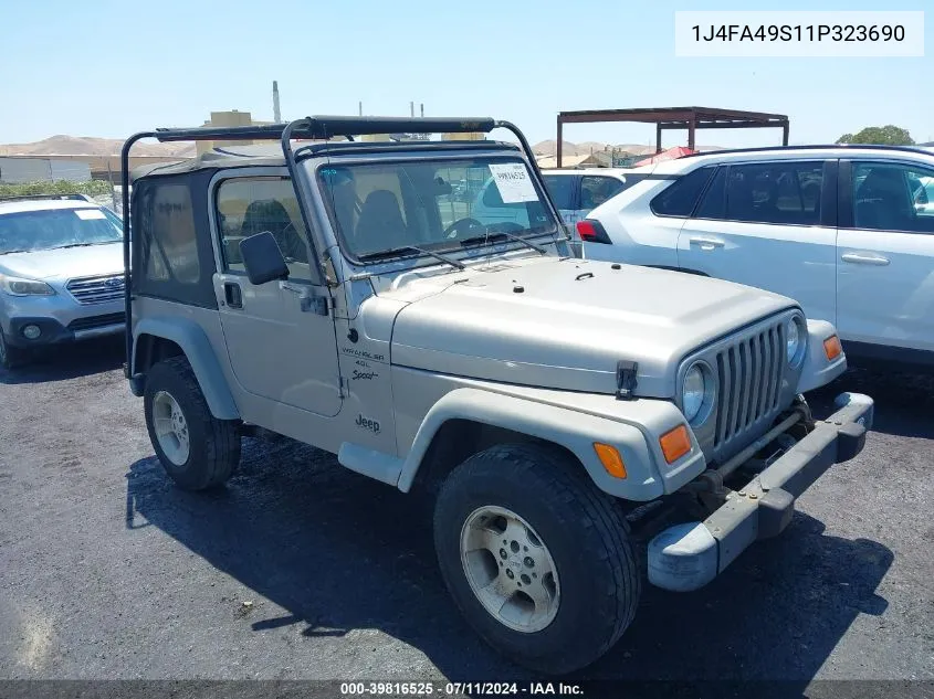 2001 Jeep Wrangler Sport VIN: 1J4FA49S11P323690 Lot: 39816525