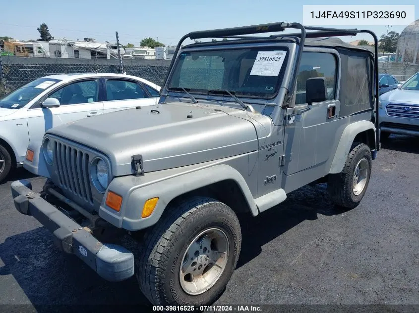 2001 Jeep Wrangler Sport VIN: 1J4FA49S11P323690 Lot: 39816525