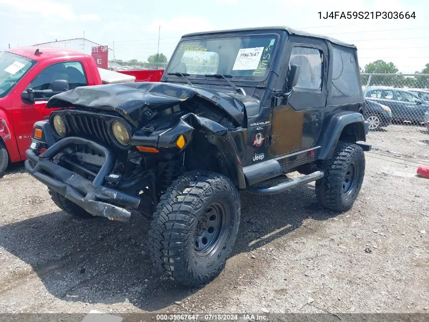 2001 Jeep Wrangler Sahara VIN: 1J4FA59S21P303664 Lot: 39867647