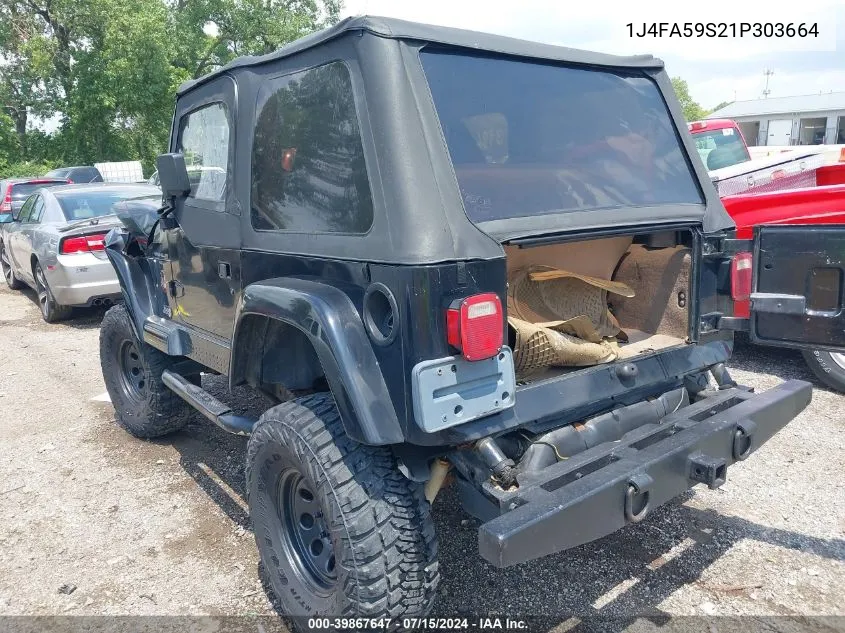 2001 Jeep Wrangler Sahara VIN: 1J4FA59S21P303664 Lot: 39867647