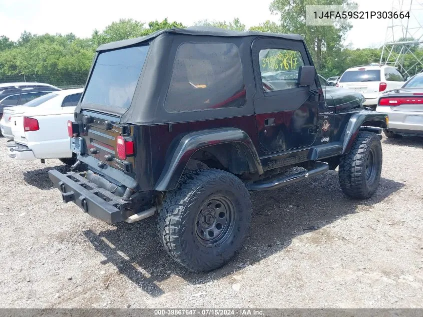 2001 Jeep Wrangler Sahara VIN: 1J4FA59S21P303664 Lot: 39867647