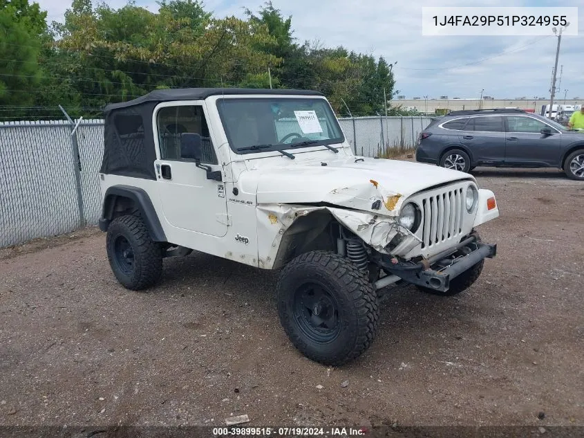 2001 Jeep Wrangler Se VIN: 1J4FA29P51P324955 Lot: 39899515