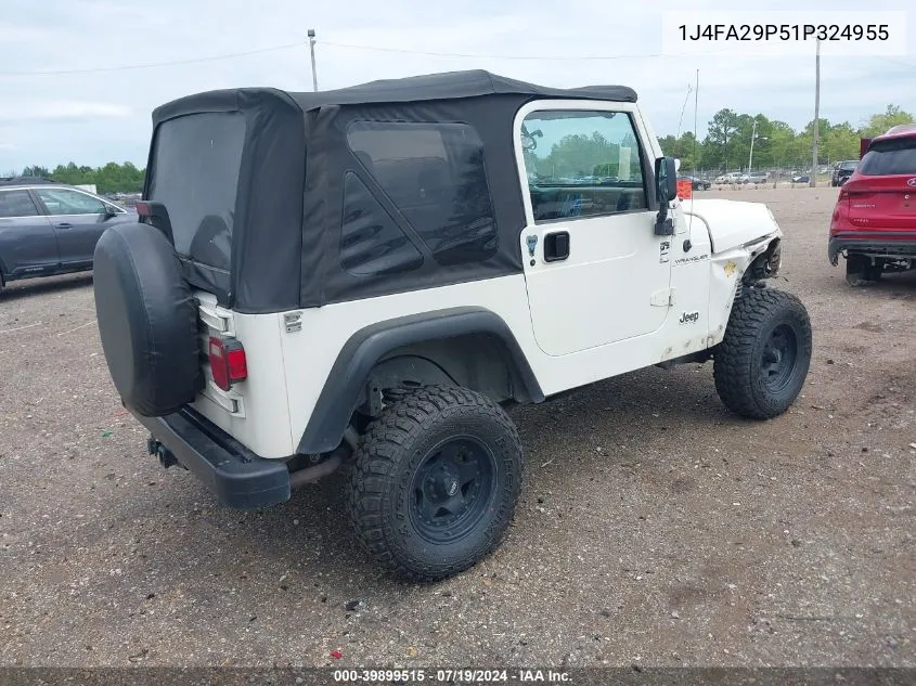 2001 Jeep Wrangler Se VIN: 1J4FA29P51P324955 Lot: 39899515