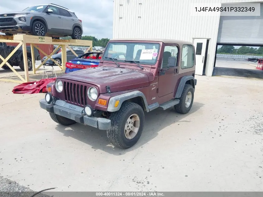 2001 Jeep Wrangler / Tj Sport VIN: 1J4FA49S41P332349 Lot: 40011324