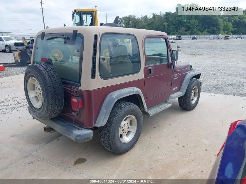 2001 Jeep Wrangler / Tj Sport VIN: 1J4FA49S41P332349 Lot: 40011324