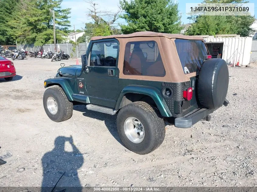 2001 Jeep Wrangler Sahara VIN: 1J4FA59S41P371089 Lot: 40082950