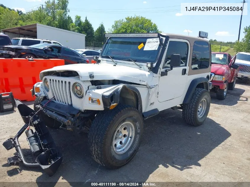 2001 Jeep Wrangler Se VIN: 1J4FA29P41P345084 Lot: 40111198