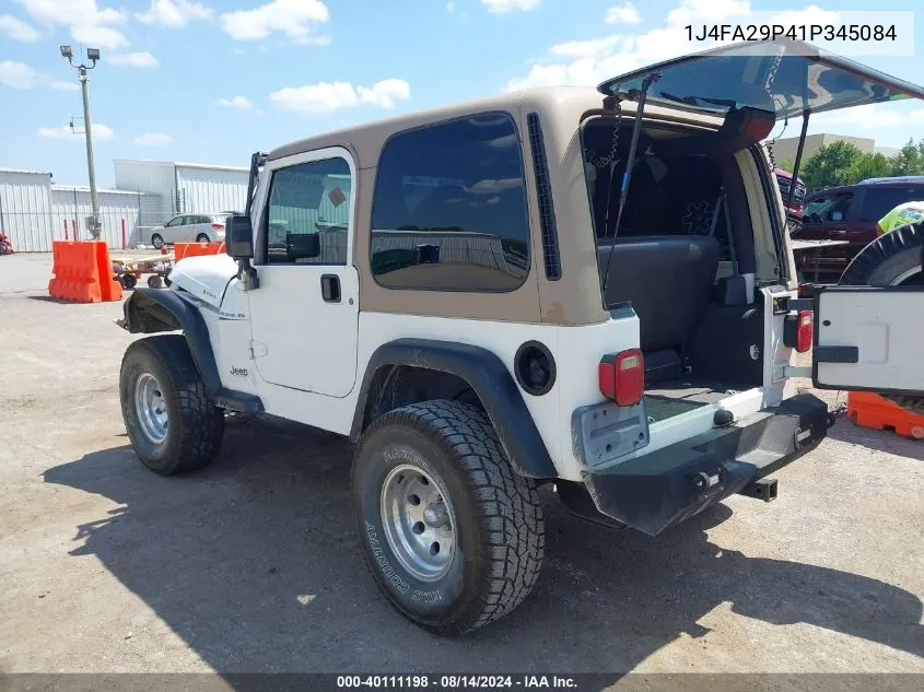 2001 Jeep Wrangler Se VIN: 1J4FA29P41P345084 Lot: 40111198