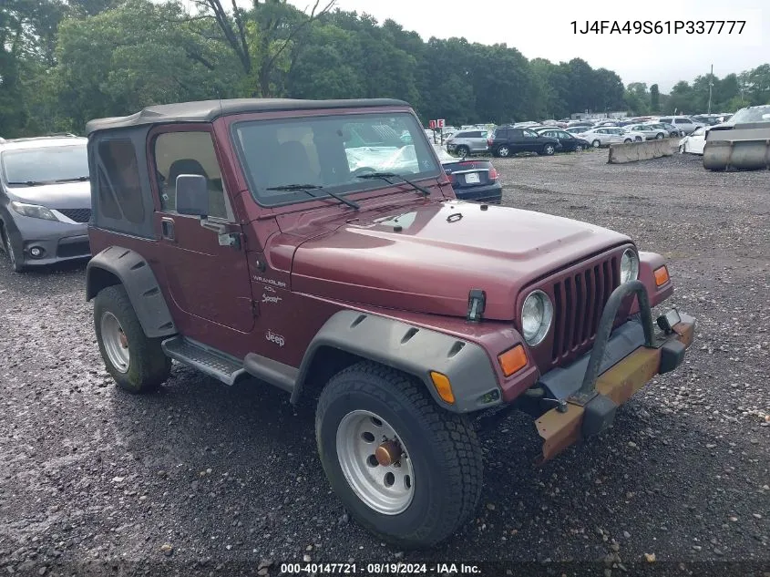 2001 Jeep Wrangler Sport VIN: 1J4FA49S61P337777 Lot: 40147721