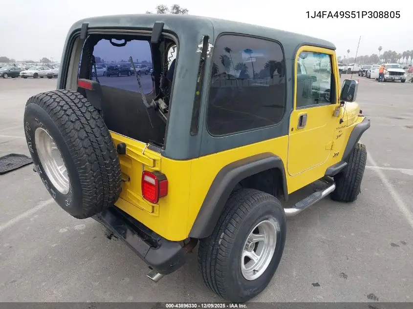 1J4FA49S51P308805 2001 Jeep Wrangler Sport