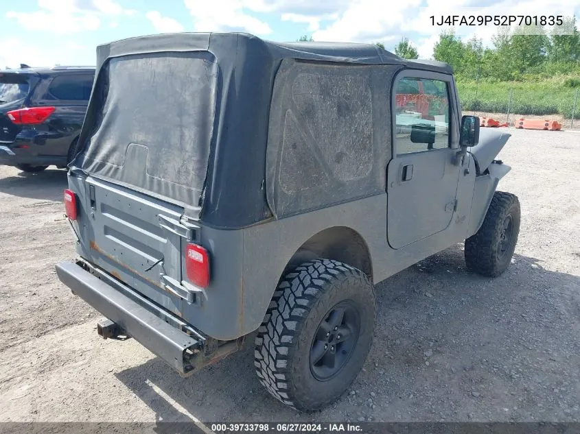 1J4FA29P52P701835 2002 Jeep Wrangler Se