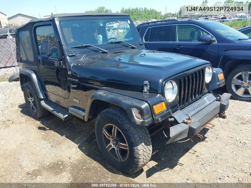 2002 Jeep Wrangler Sport VIN: 1J4FA49S12P724934 Lot: 39782289