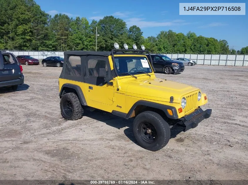 2002 Jeep Wrangler Se VIN: 1J4FA29PX2P716508 Lot: 39788769