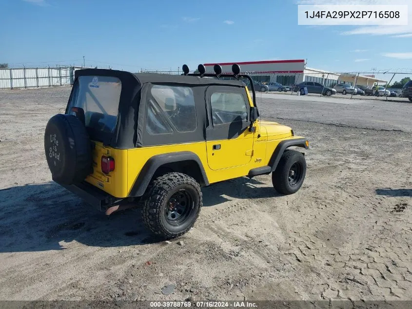 2002 Jeep Wrangler Se VIN: 1J4FA29PX2P716508 Lot: 39788769