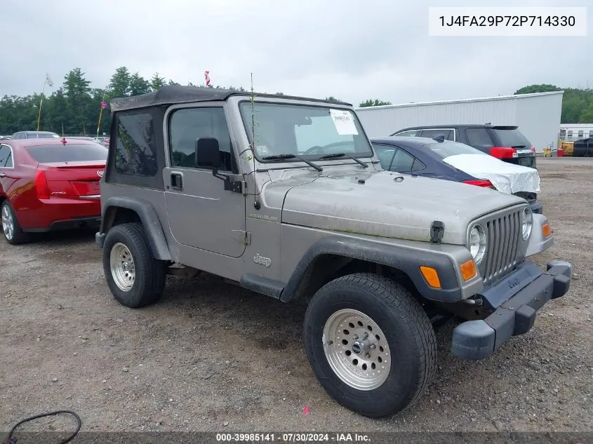 2002 Jeep Wrangler Se VIN: 1J4FA29P72P714330 Lot: 39985141