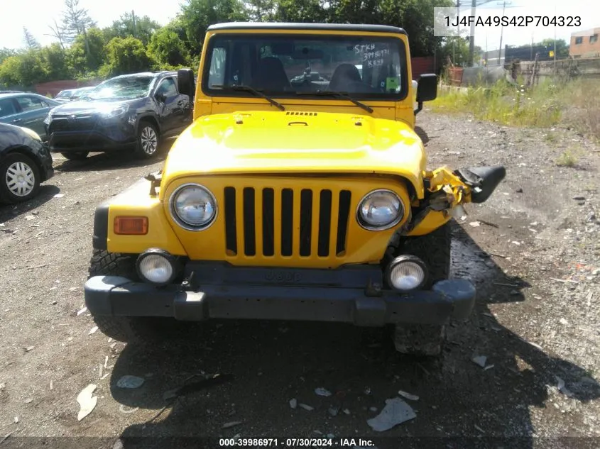 2002 Jeep Wrangler Sport VIN: 1J4FA49S42P704323 Lot: 39986971