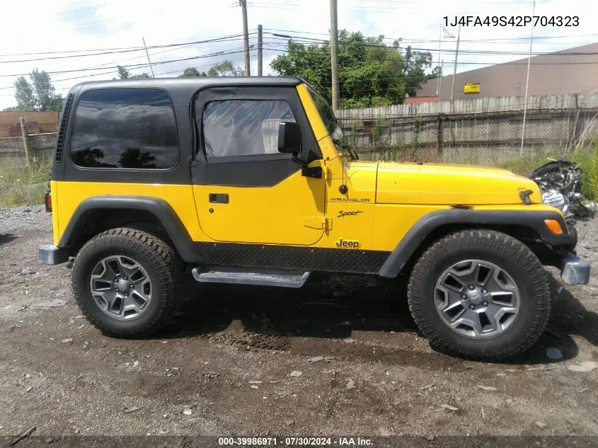 2002 Jeep Wrangler Sport VIN: 1J4FA49S42P704323 Lot: 39986971