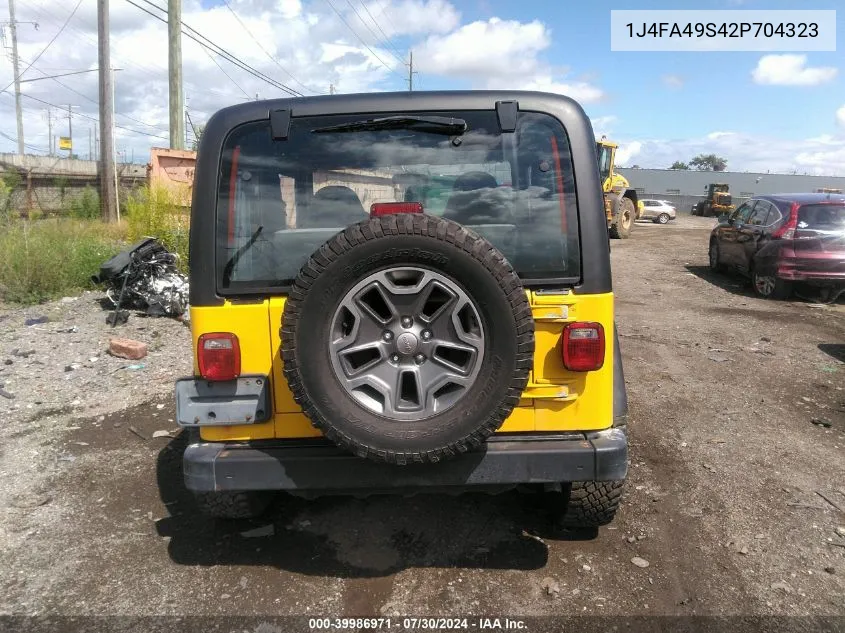 2002 Jeep Wrangler Sport VIN: 1J4FA49S42P704323 Lot: 39986971