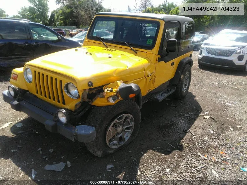 2002 Jeep Wrangler Sport VIN: 1J4FA49S42P704323 Lot: 39986971