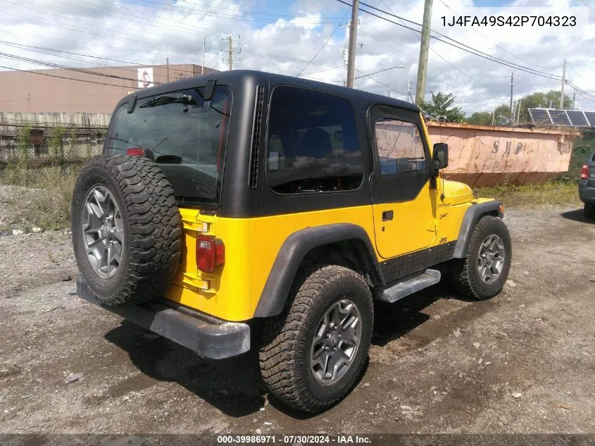 2002 Jeep Wrangler Sport VIN: 1J4FA49S42P704323 Lot: 39986971