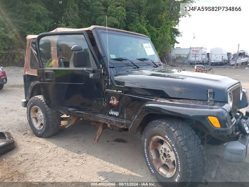 2002 Jeep Wrangler Sahara VIN: 1J4FA59S82P734866 Lot: 40024066