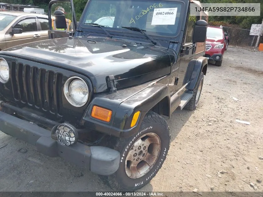 2002 Jeep Wrangler Sahara VIN: 1J4FA59S82P734866 Lot: 40024066