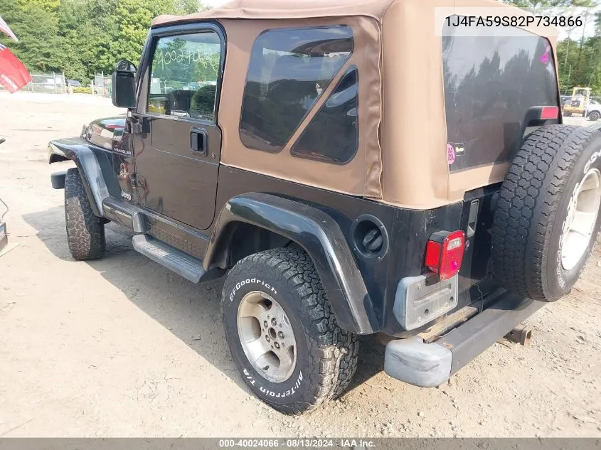 2002 Jeep Wrangler Sahara VIN: 1J4FA59S82P734866 Lot: 40024066