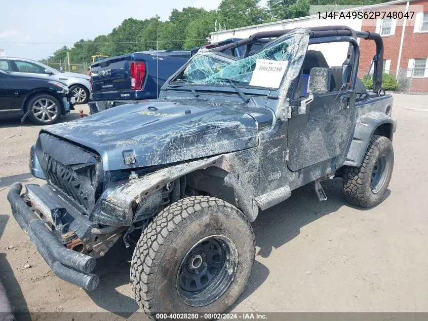 2002 Jeep Wrangler Sport VIN: 1J4FA49S62P748047 Lot: 40028280