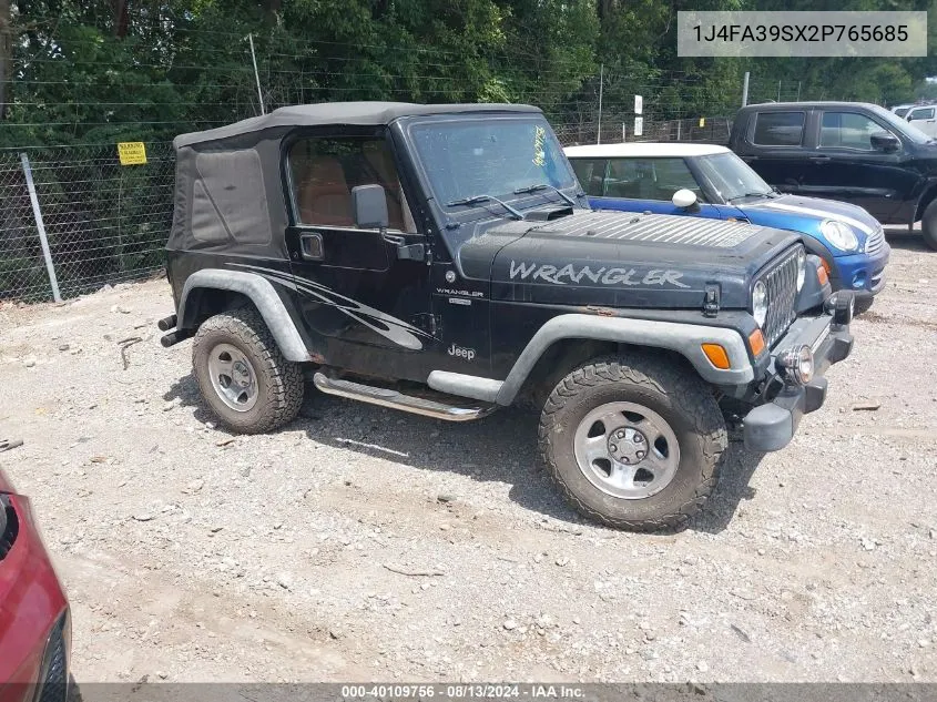 2002 Jeep Wrangler X VIN: 1J4FA39SX2P765685 Lot: 40109756