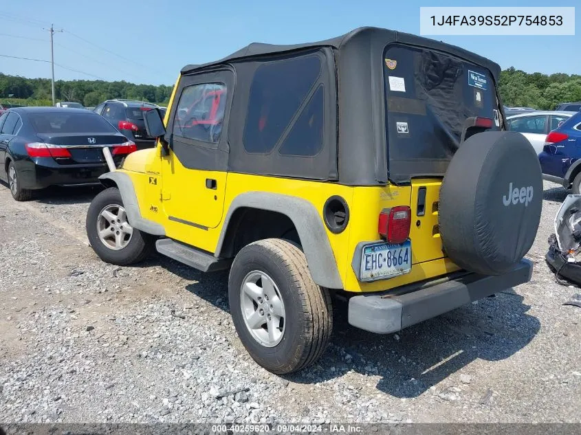 1J4FA39S52P754853 2002 Jeep Wrangler X