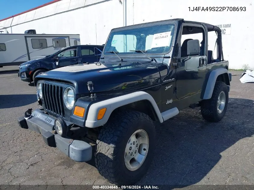 2002 Jeep Wrangler Sport VIN: 1J4FA49S22P708693 Lot: 40334645