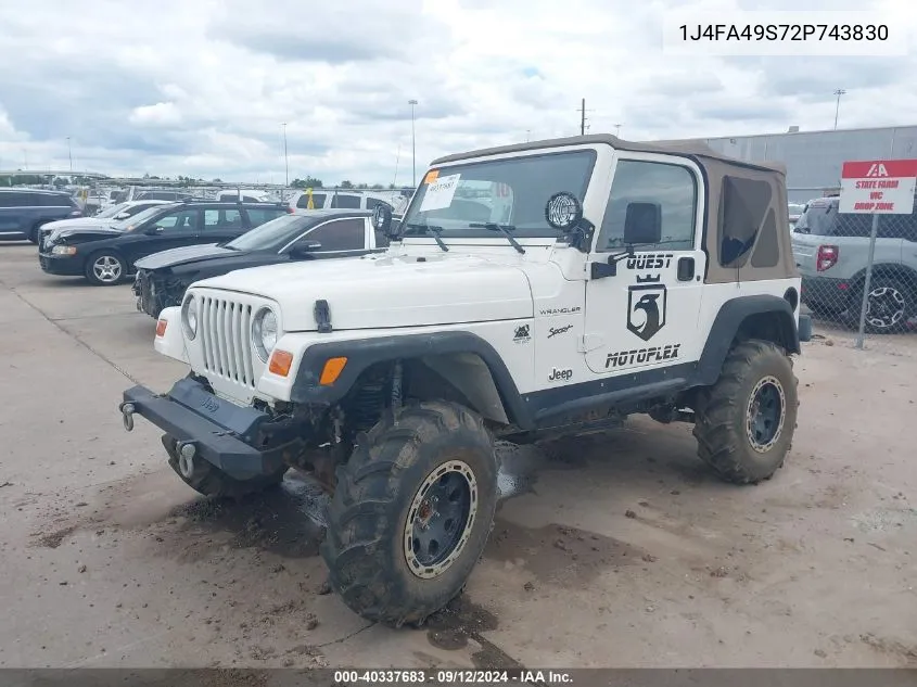 1J4FA49S72P743830 2002 Jeep Wrangler Sport