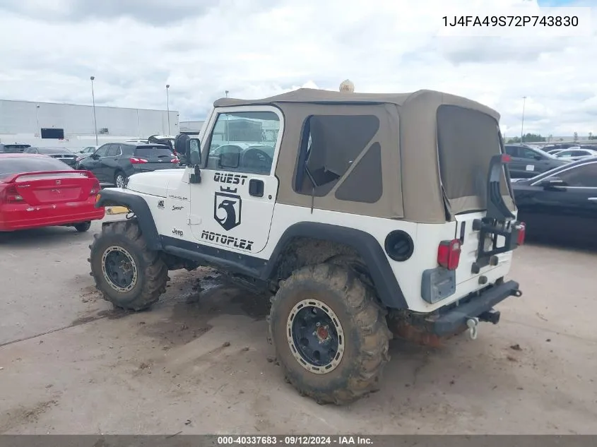 1J4FA49S72P743830 2002 Jeep Wrangler Sport