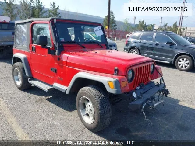 2003 Jeep Tj VIN: 1J4FA49SX3P319785 Lot: 11973665