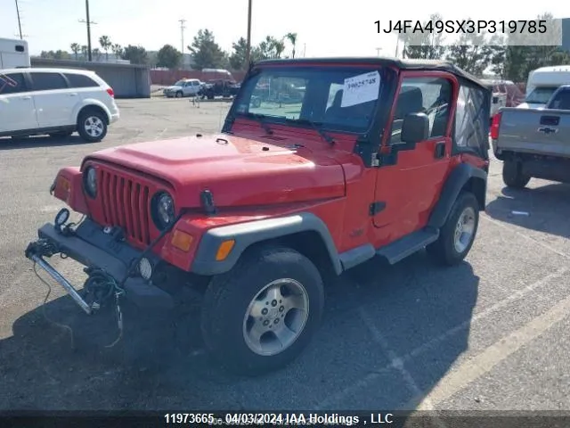 2003 Jeep Tj VIN: 1J4FA49SX3P319785 Lot: 11973665