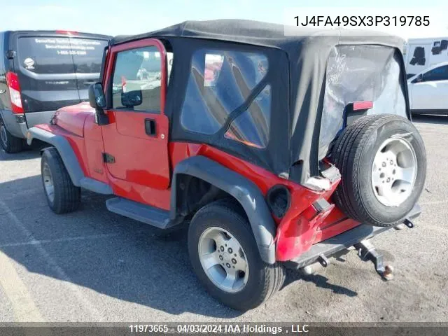 1J4FA49SX3P319785 2003 Jeep Tj