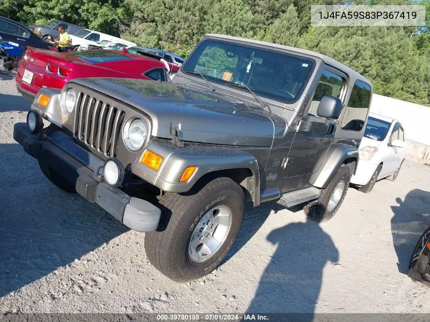 2003 Jeep Wrangler Sahara VIN: 1J4FA59S83P367419 Lot: 39780185