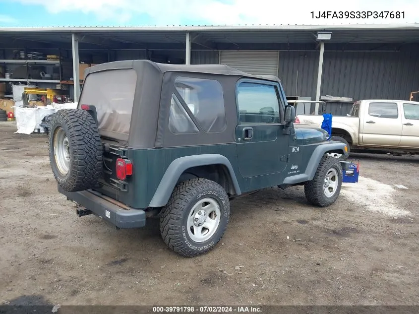 1J4FA39S33P347681 2003 Jeep Wrangler X