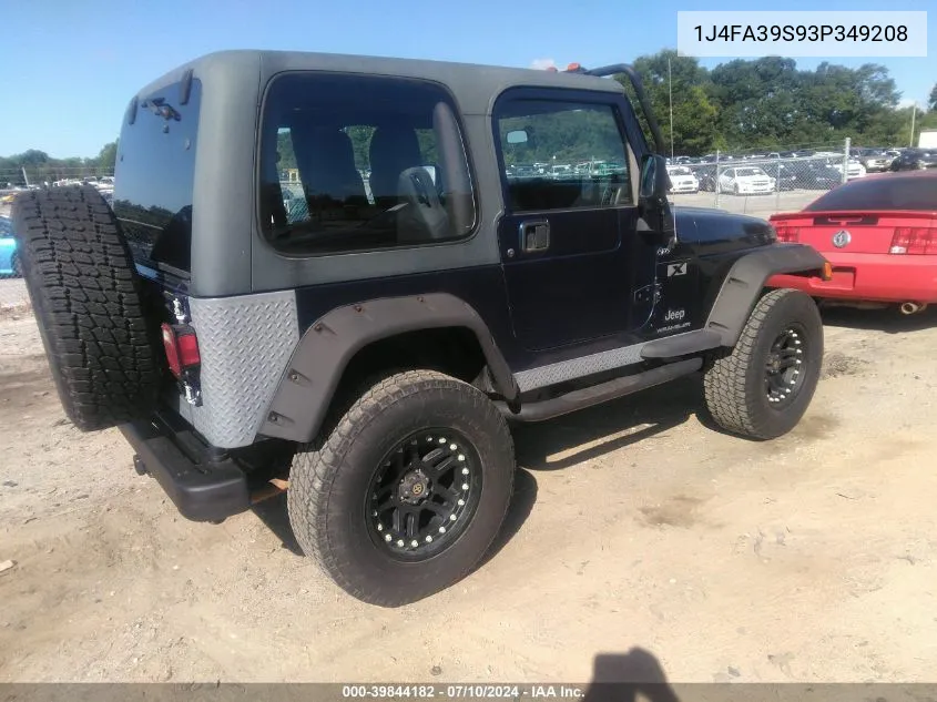 2003 Jeep Wrangler X VIN: 1J4FA39S93P349208 Lot: 39844182