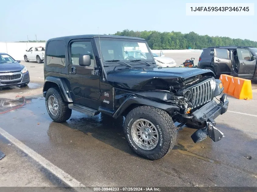 1J4FA59S43P346745 2003 Jeep Wrangler Sahara