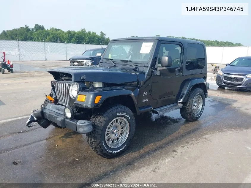 2003 Jeep Wrangler Sahara VIN: 1J4FA59S43P346745 Lot: 39946233