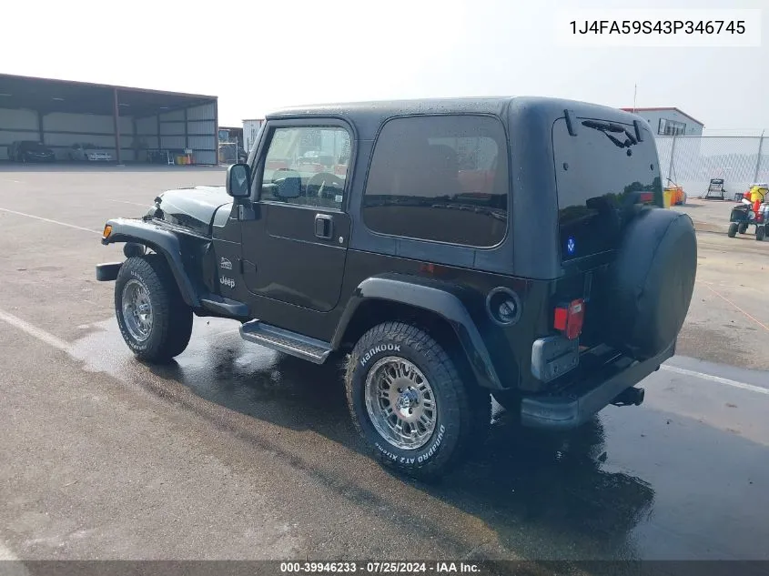 1J4FA59S43P346745 2003 Jeep Wrangler Sahara