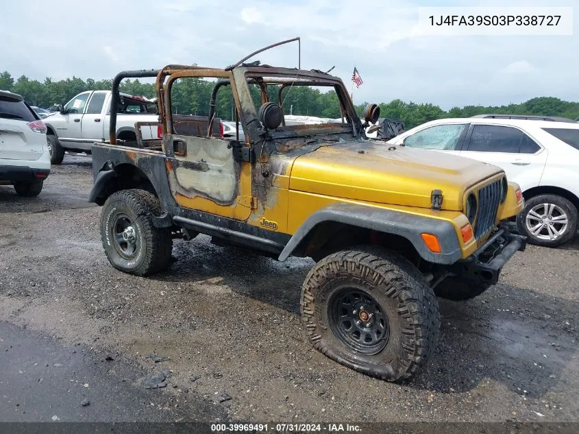 2003 Jeep Wrangler X VIN: 1J4FA39S03P338727 Lot: 39969491