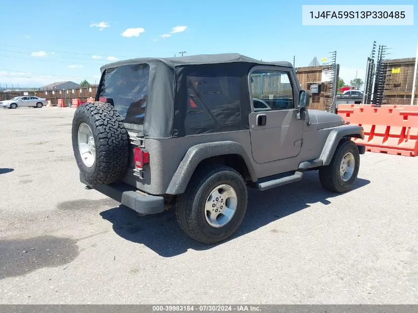 2003 Jeep Wrangler Sahara VIN: 1J4FA59S13P330485 Lot: 39983184