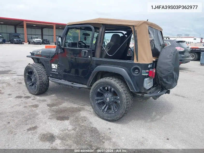 1J4FA39S03P362977 2003 Jeep Wrangler X