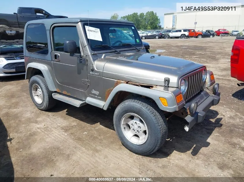 1J4FA49S53P320911 2003 Jeep Wrangler Sport