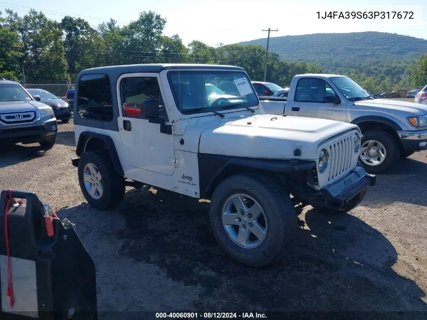 1J4FA39S63P317672 2003 Jeep Wrangler X