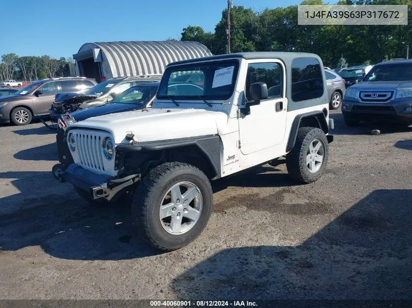 1J4FA39S63P317672 2003 Jeep Wrangler X