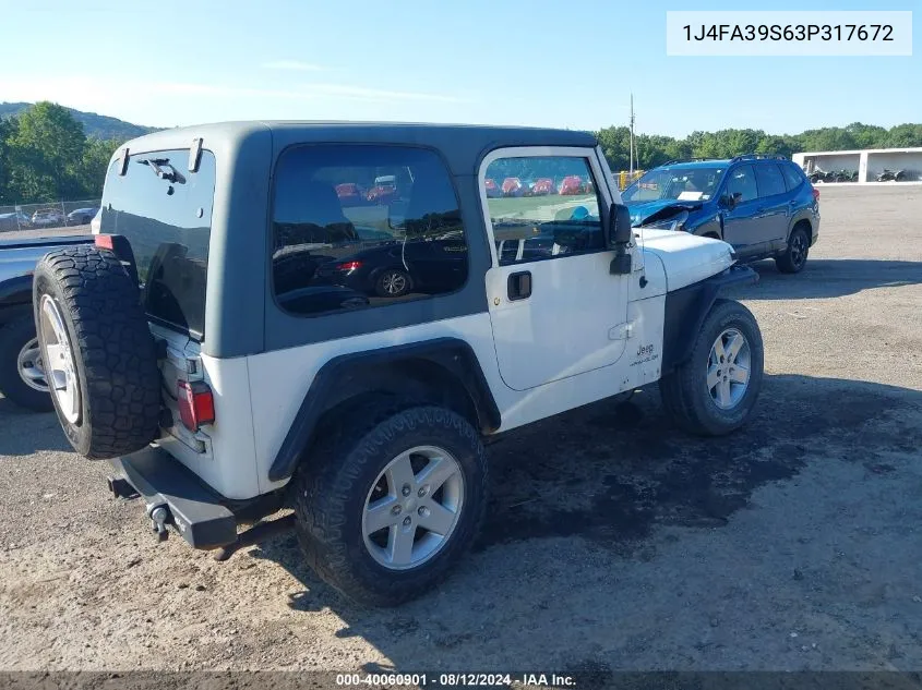 1J4FA39S63P317672 2003 Jeep Wrangler X